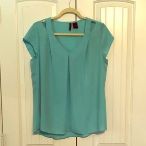 New Directions teal cap sleeve blouse